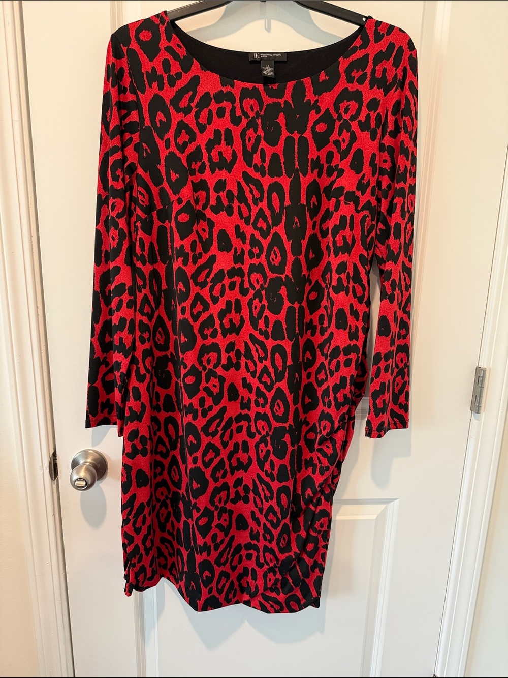 Red and Black Leopard Print Women's Dress